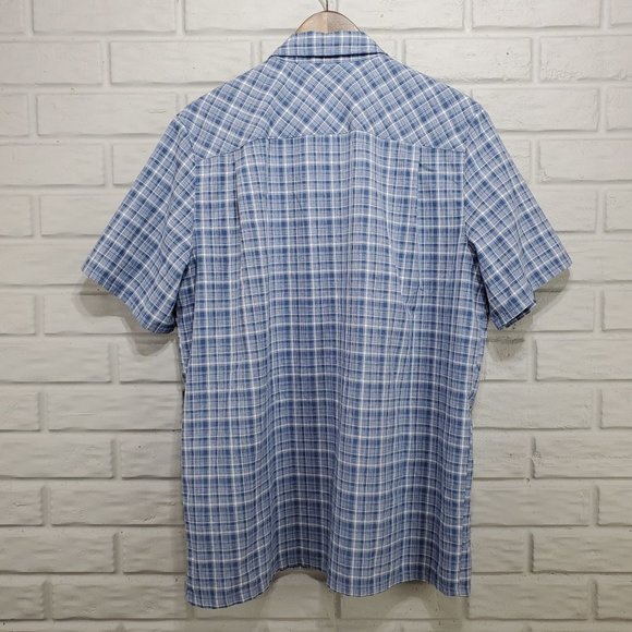5.11 Tactical Series Men's Size M Blue White Plaid Button Front Mesh Lined Shirt - Picture 3 of 9